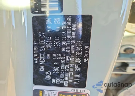 2025 Kia K4 Ex z USA, uszkodzony, nr VIN 3KPFU4DE9SE191763